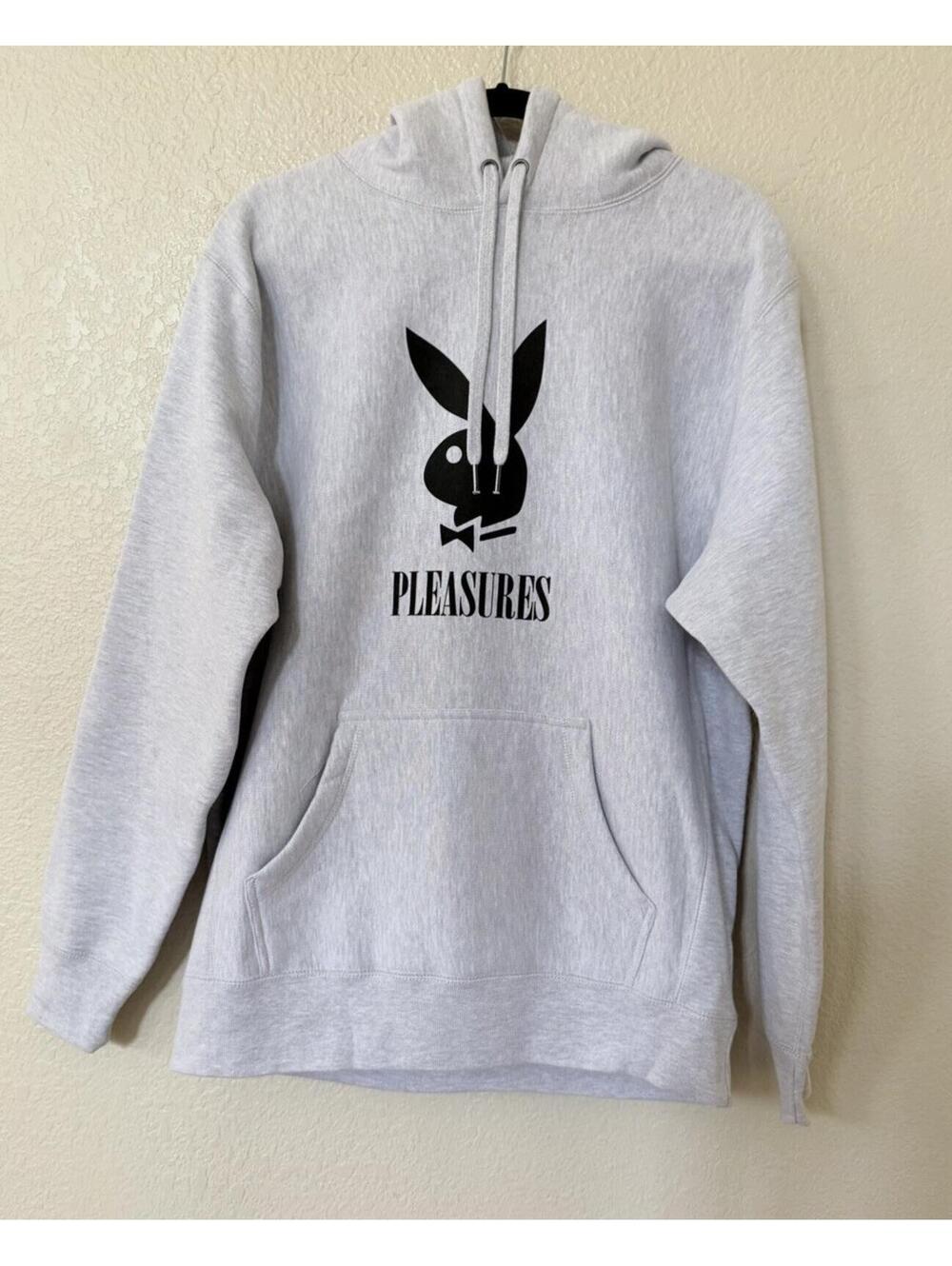 New Pleasures x Playboy Play Hoodie In Grey Size S $199 - Picture 3 of 10
